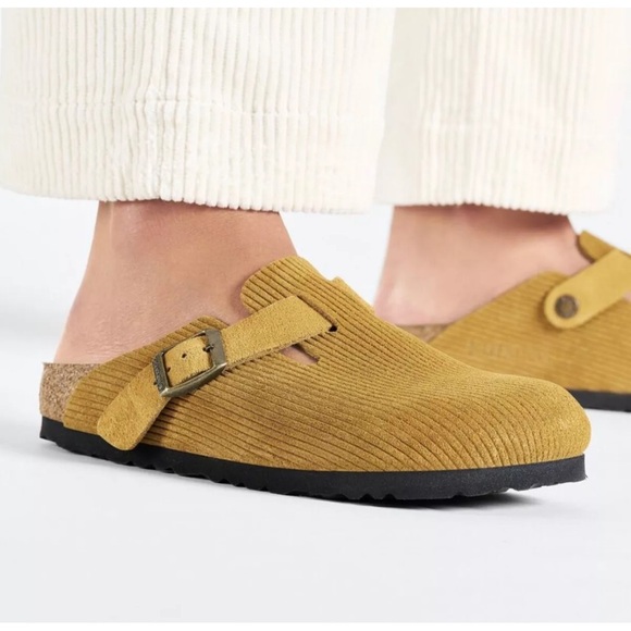 Birkenstock Boston Embossed Corduroy Clog Cork Brown Suede - Picture 4 of 9